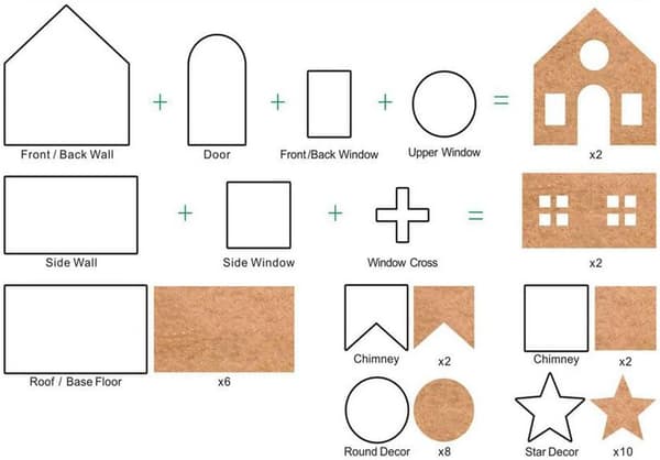Peberkagehus Kageform Sæt, Rustfrit Stål DIY Bagesæt, Perfekte Juledesign med Gaveæske til Børn og Voksne