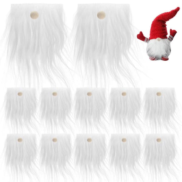 1 Set Falska Skägg och Träkulor Kit Förklippta Tomteskägg Tomte Tillverkningsmaterial_tfrf