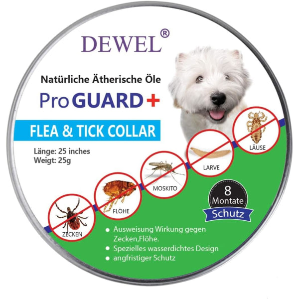 CDQ Halsband for store hunder fra 7 kg: effektivt beskyttelse for 7 til