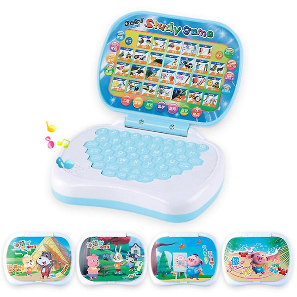 Tietokone Kannettava Tabletti Lapset Lapset Opetuslelut Piirretty Oppimiskone Lelu