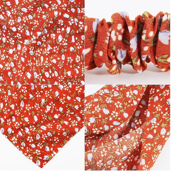 Blommig hårhalsduk Pannband - 5 st hårsnusnäsdukar, Chiffong Boho H CDQ