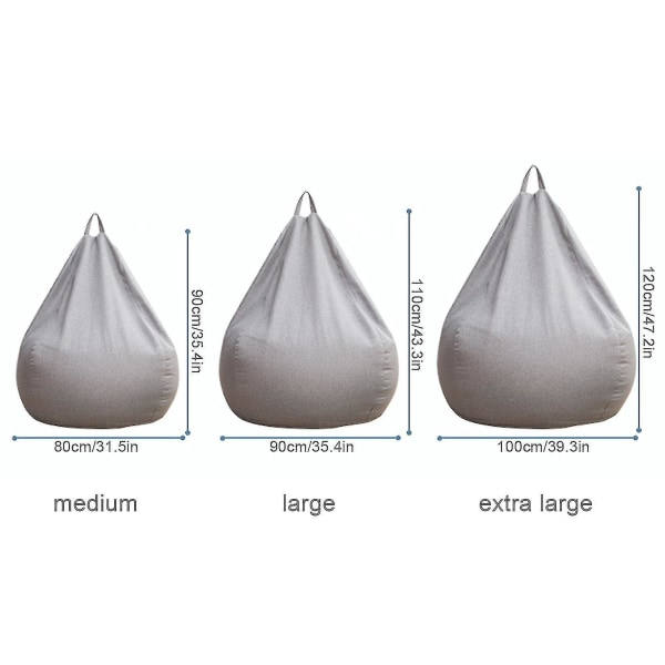 Extra stor Sittpuff Stolar Soffa Överdrag Lazy Lounger För Vuxna Barn Inomhus (gratis frakt) Blå 100x120cm