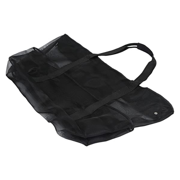 8 lommer sommer stor strandtaske mesh holdbar strandtaske vandtæt sort