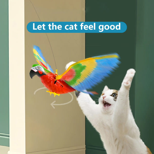 CDQ Simulation Bird Interactive Cat Toy Elektrisk hængande flygende fågel No Light Music
