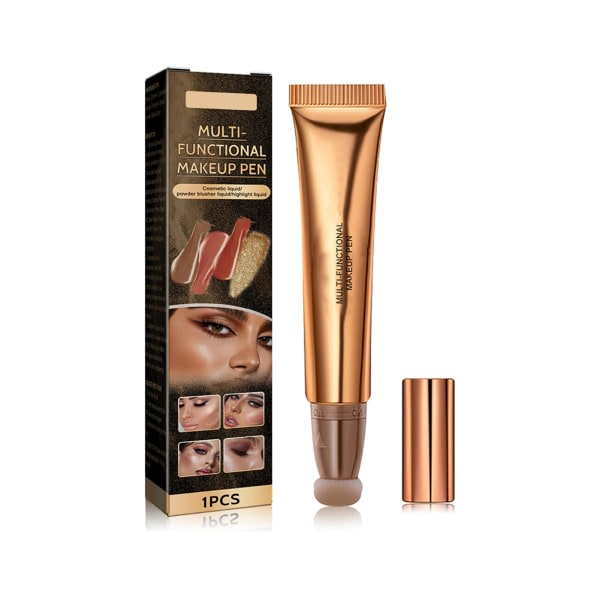 Multifunksjonell makeuppenna Holdbar flytande konturstift Portable Highlighter Blush Pen mørk brun