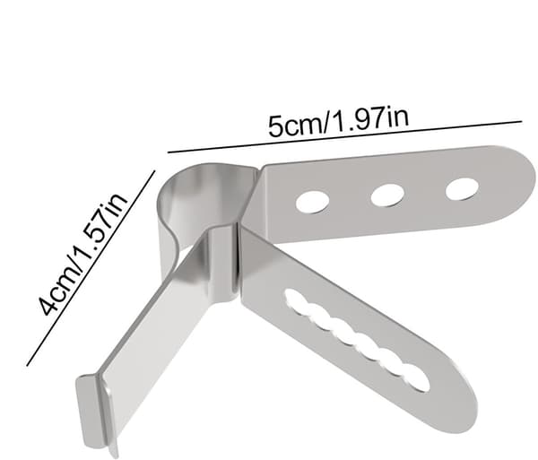 Termometerklämma i rostfritt stål, stänkskyddad grytklämma för matlagning och grillning, 4 mm hål, silver