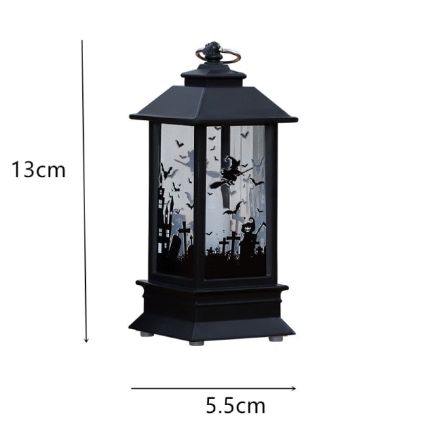 Halloween Vintage Pumpkin Castle Light Lamp Party H?ngande LED P black P1