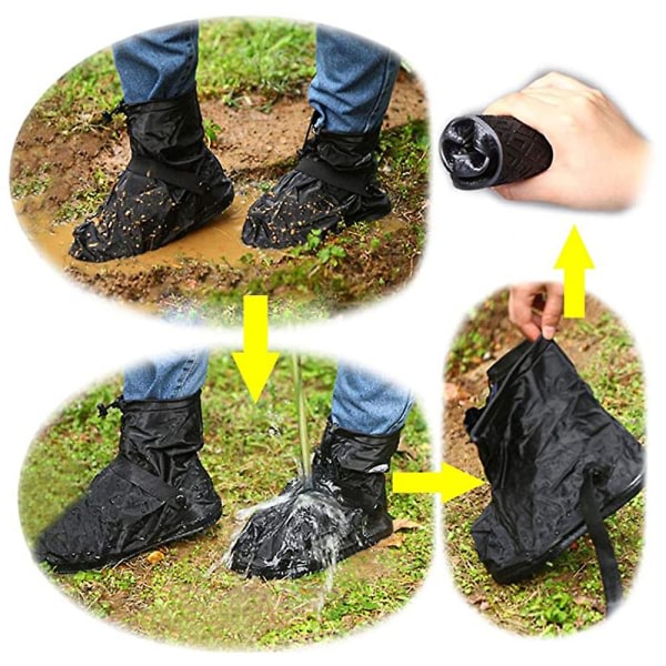 Förtjockad, slitstark vattentät skoöverdrag-svart Xxl (reklamrabattprodukter)