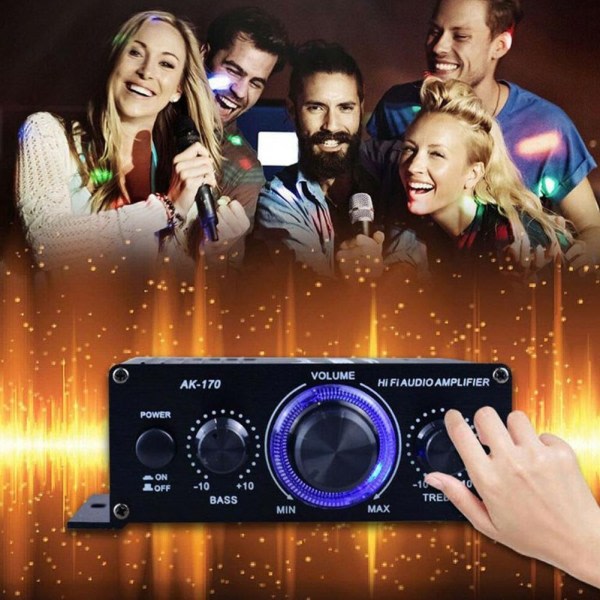 400W Mini HiFi Digital Stereo Lydforstærker Hjemmikrofon Radioanvendelse - Perfekt