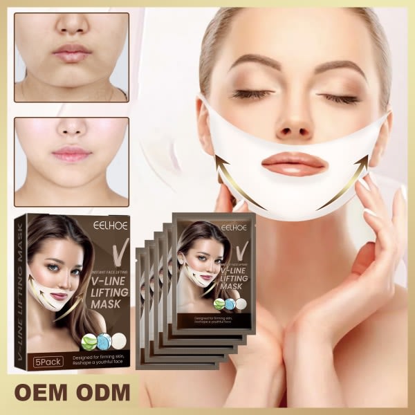 CDQ V-mask, V-formad bantningsmask, ansiktslyft för hakan uppåt för Anti Wrinkle5 st