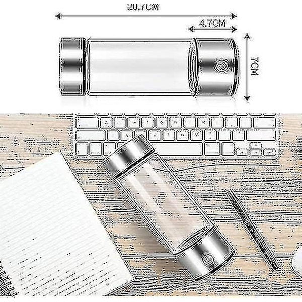 Hydrogen Generator Vattenflaska, Real Molecular Hydrogen Rich Water Generator Ionizer Maker Machine Flaska med Spe Chamber Technology Hydrogen Water