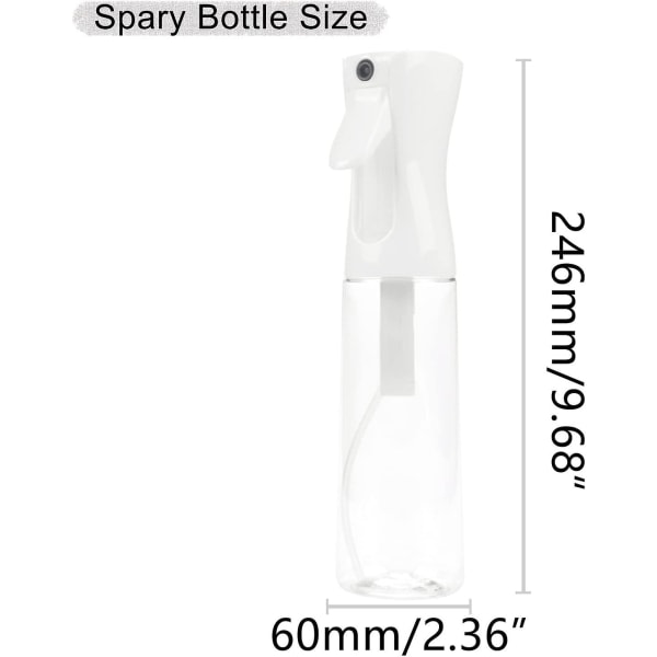 Kontinuerlig sprayflaska plastdimspruta - (2-pack)