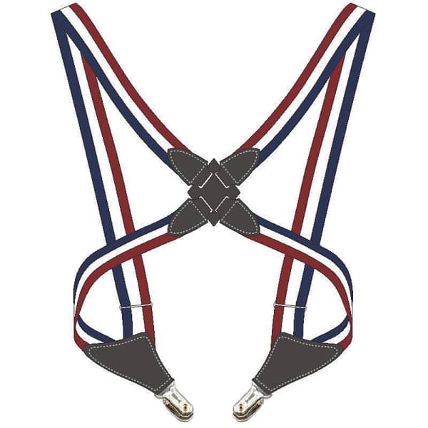 CDQ Vintage hängslen för vuxna Cross-Over Back 2 Side Clips Multicolor