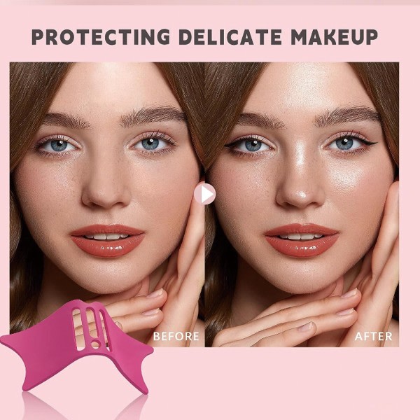 CDQ Nese Kontur Eyeliner Stenciler, 4 i 1 Silikon Multifunksjonell Rose Red