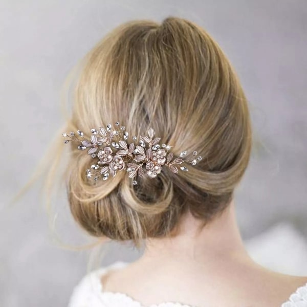 Blommor Strass Clip-on Bridal Barrette