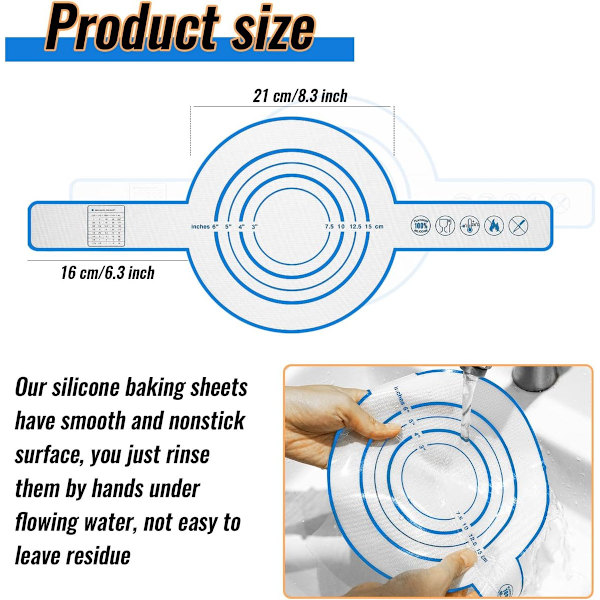52,5×21,5 cm - 2 pieces - Multifunctional - Silicone Baking Mat - Sling Baking Mat - with - Long - Handle - Bread Baking Mat - Bread Silicone