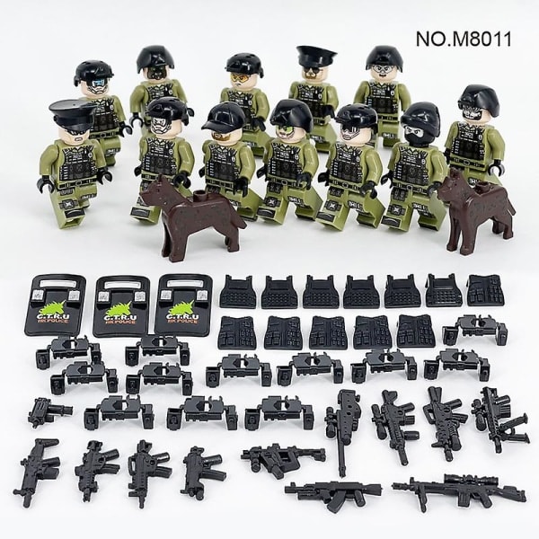 Militærserie Byggelegetøj 12 Minifigurer