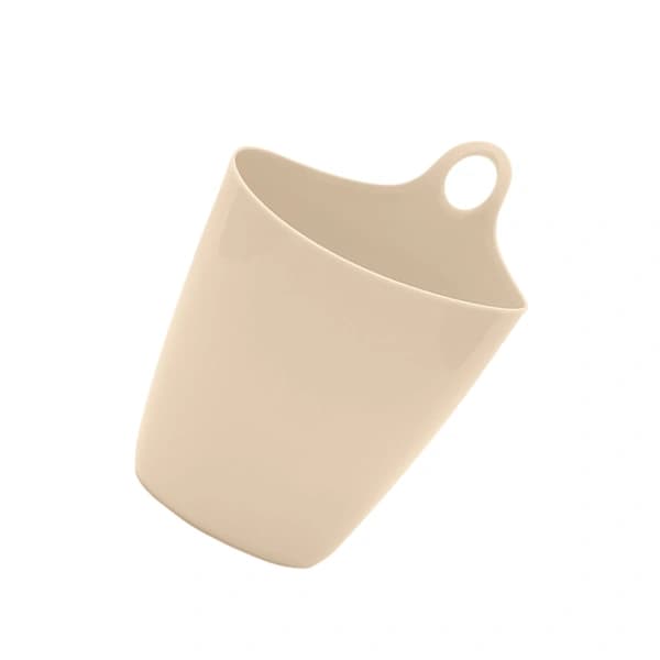 Hanging Desk Trash Can Mini Storage Bucket Pen Holder Wall Mounted Beige
