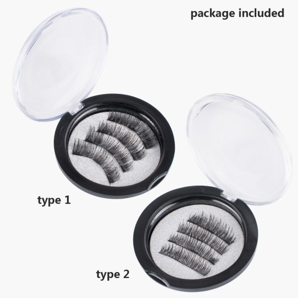 Magnetiska fransar utan eyeliner, inget lim behövs, 3D-återanvändbara