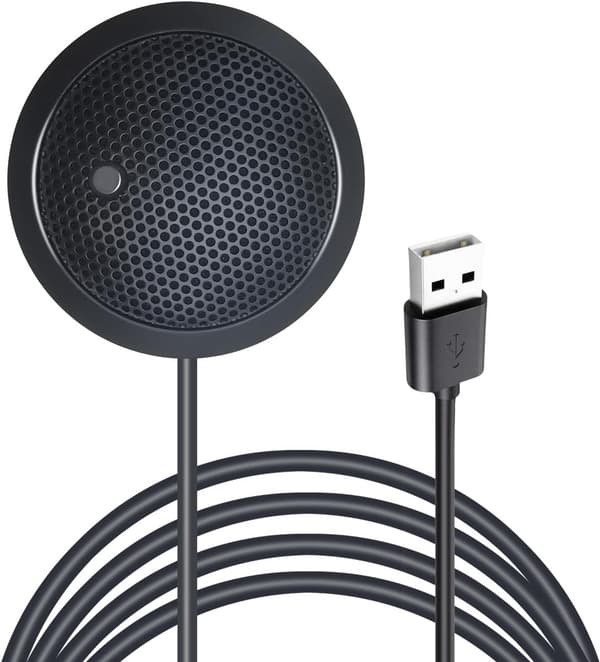 USB Desktop Konference Mikrofon, 360° Omnidirektionel Kondensator Med Mute-knap, Plug And Play Til PC, Bærbar Og Zoom Møder