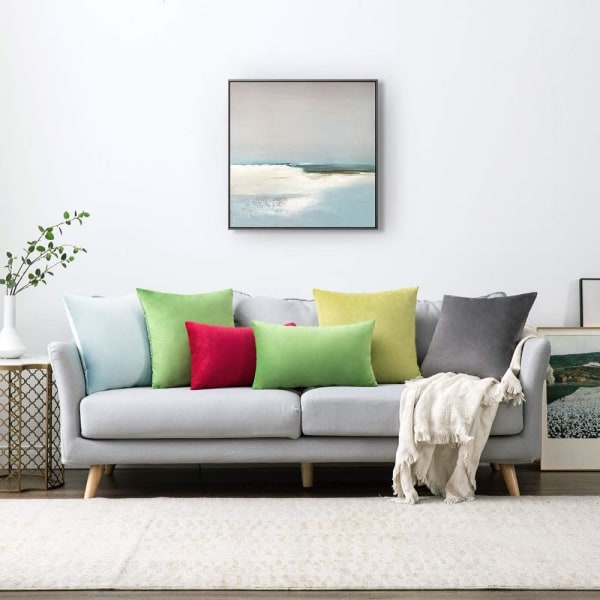 2 Dekorativ sammet överdrag soffskydd supermjuk dekoration hem vardagsrum sovrum för soffa 45X45CM Mörkgrå