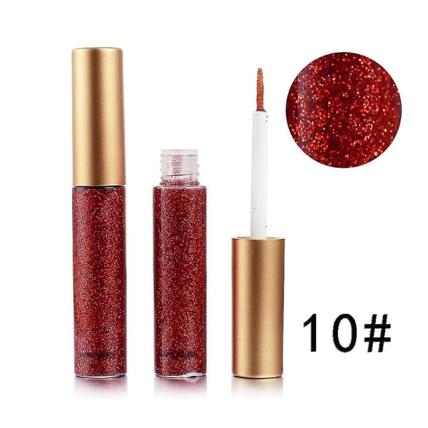 10 farver Liquid Glitter Eyeliner, Shimmer Vattentät Eyeshadow_costbuy