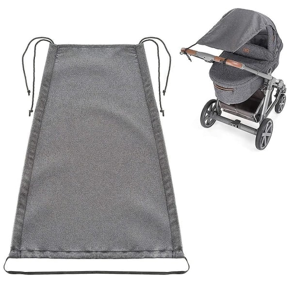 Universal för barnvagnar, baby - Rivtåligt solskydd med Uv-skyddsbeläggning 50+ och rullgardinfunktion - melerad grå