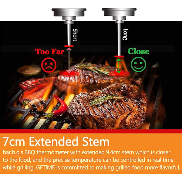 BBQ Grill Ryger Termometer Rustfrit Stål Temperaturmåler til Udendørs Griller Rygere og Ovne 50-800°F