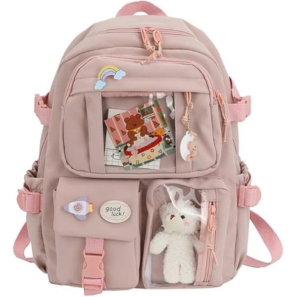 Kawaii Ryggsäckar, Kawaii Ryggsäckar med Pins och Tillbehör, Söta Estetiska Reseryggsäckar, Kawaii Skolryggsäckar, Söta Ryggsäckar för Flickor