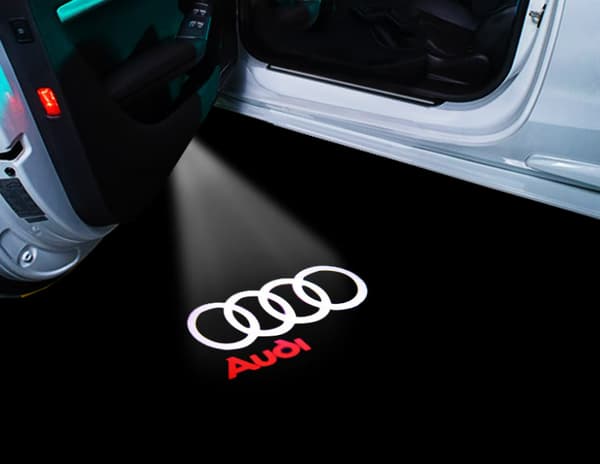 2x LED-kompatible Audi Dørlys Logoprosjektorer Lysstyring
