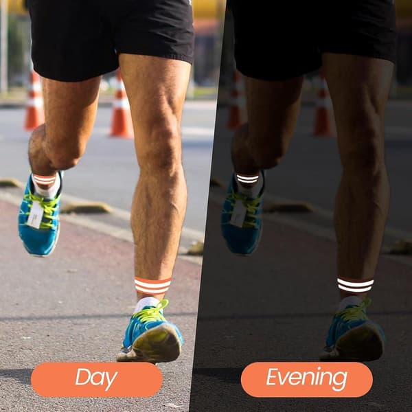 Sæt med 4 cykelshortsclips – elastisk refleksbånd med velcro, til mænd/kvinder jogging
