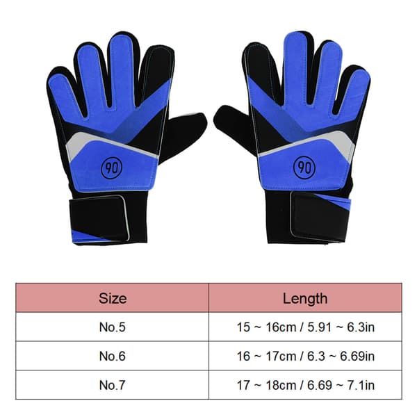 Målvaktshandskar för barn med latexgrepp, andningsbart handledsstöd för träning, nybörjare, blå 15-16 cm