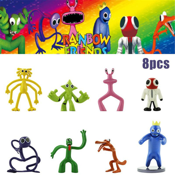 8 stk. Rainbow Friends Actionfigurer Legetøjssæt Julegave 8PCS