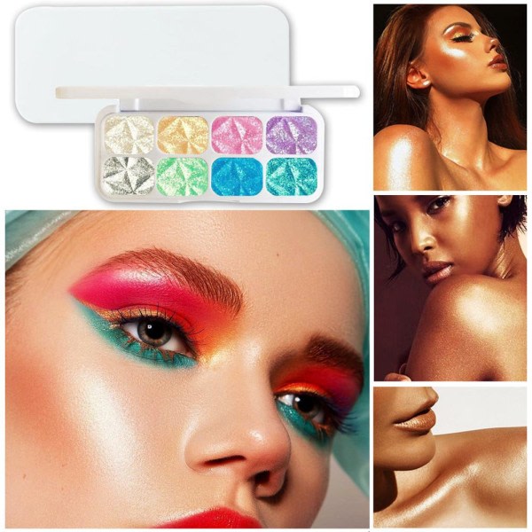 Mermaid Highlighters Face Make Up Palette för enkel applicering