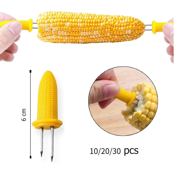 Maiskolber Grimma, 10 stk Maiskolber Spid, Grillspyd Mat Fruktgafler, Maisholder Maiskolbe Nål For Bbq 20stk