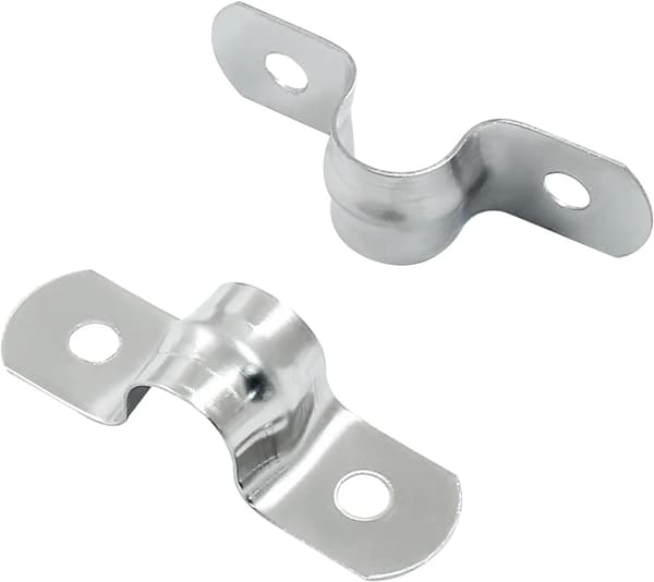 Rustfritt stål to-hulls rørklemme stiv rørstropp U-brakett for kabelfeste 3/8 tommer 50 stk