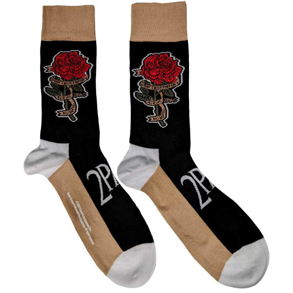 Tupac Shakur Unisex Voksen Rose Ankelsokker 7 UK-11 UK Sort/Brun/Grå