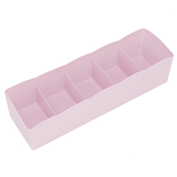 Plastlåda BH Underkläder Strumpor Korg Med 5 Fack (Rosa)