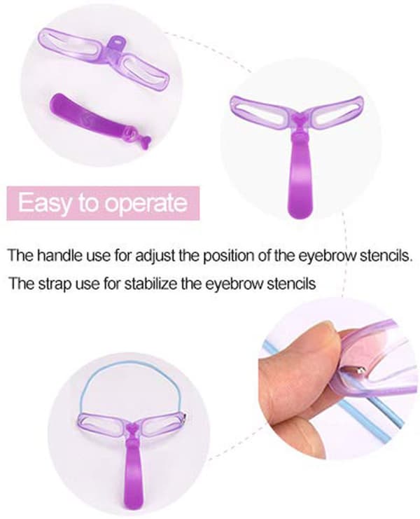 Eyebrow Stencil Set - Reusable - Eyebrow Shaping Tool - 8 - Available - Models - With - Handle - Strap