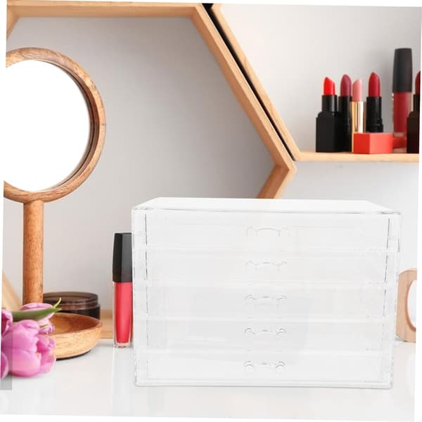 Versatile Storage Box with 5 Drawers Makeup Organizer Jewelry Holder Desk Storage St