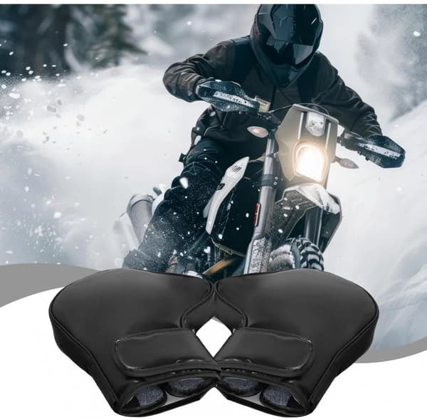 Motorcykelstyrhandsker, Vindtætte Vinter Scooter Styrhandsker til ATV'er, Cykler og Elcykler, 30 x 25 x 6 cm, Sort