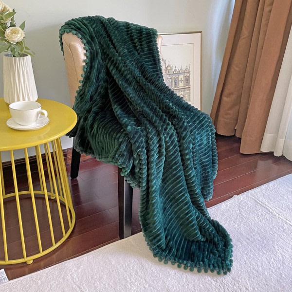 Fleece tæppe - 3D-ribbet Jacquard dekorativt gult tæppe til sofa og seng, letvægts varmt hyggeligt blødt fuzzy tæppe 50x60 tommer
