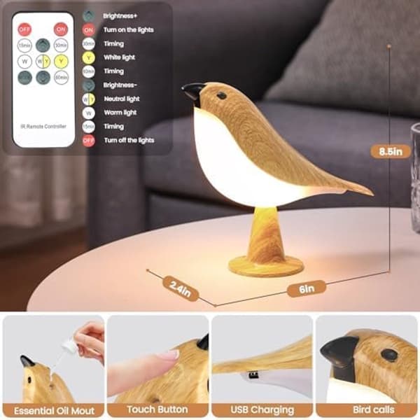 Bedside Lamp - Wireless Touch Screen Table Lamp with Timer - Dimmable 3 Colors 3000K - 6000K