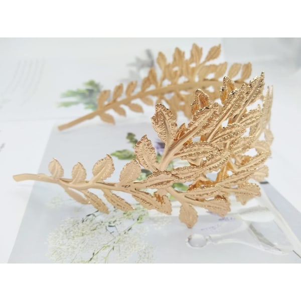 CDQ Goddess Crown, Leaf Pannband, Gold Wedding Pannband, Goddess Headpiece, Bruks for brudsmycken, Gold Leaf Headdress, 13x6,7x15cm (guld)