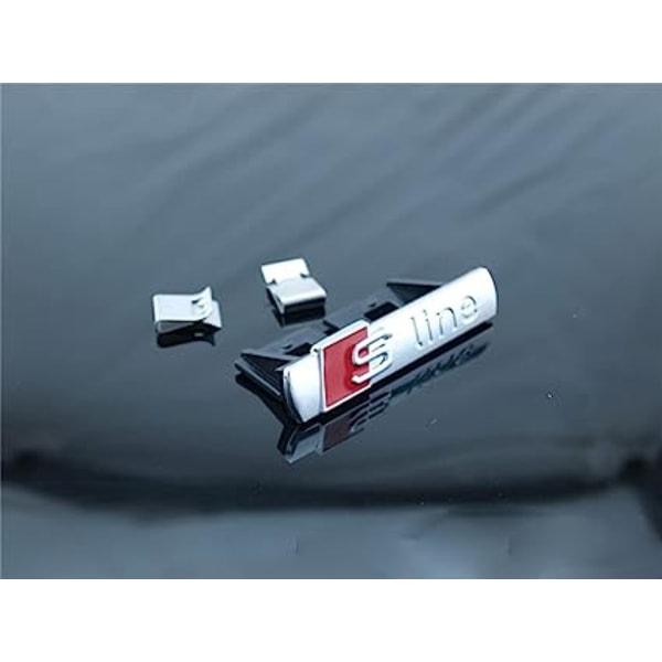 (Hopea) 4 kpl S-logon linjaemblem, 3D-logon metallitarra, auton ulkopuolen emblemimerkki A3 A4 A5 A6 A7 A8 Q2 Q3 Q4 Q5 Q7 S3 S4 S5 S6 S7 S8 RS