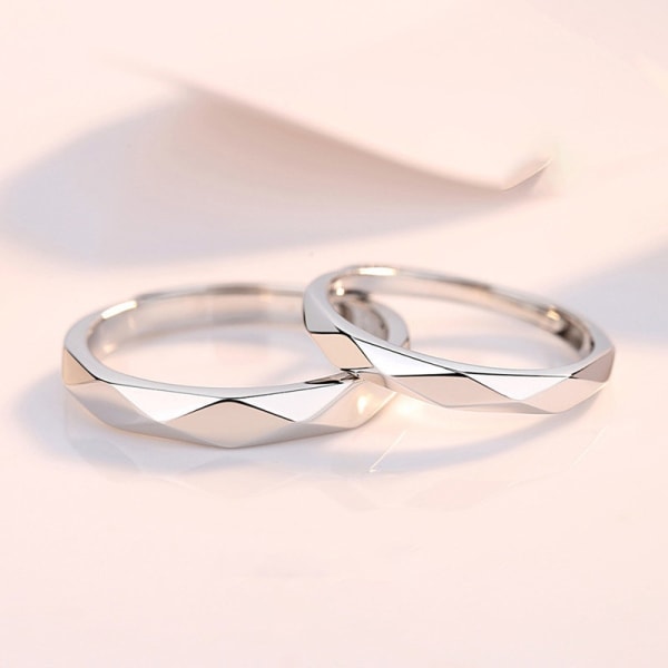 Justerbar Sterling Silver Finger Ring S925 Glansig Ring
