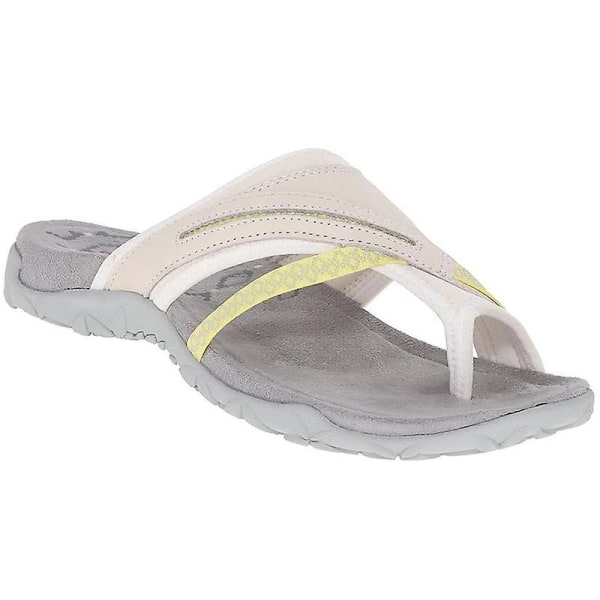 Öppen tå kvinner sandaler for sommar Beach Arch Support Design Flip Flop platt klack Black 38