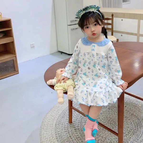Anime Barn Nattlinne Bekväm klänning Loungewear Pyjamas Andningsbar Casual Prinsesskjol Kawaii Småbarn Hemkläder Present Prinsessa 9 Princess 9 120cm