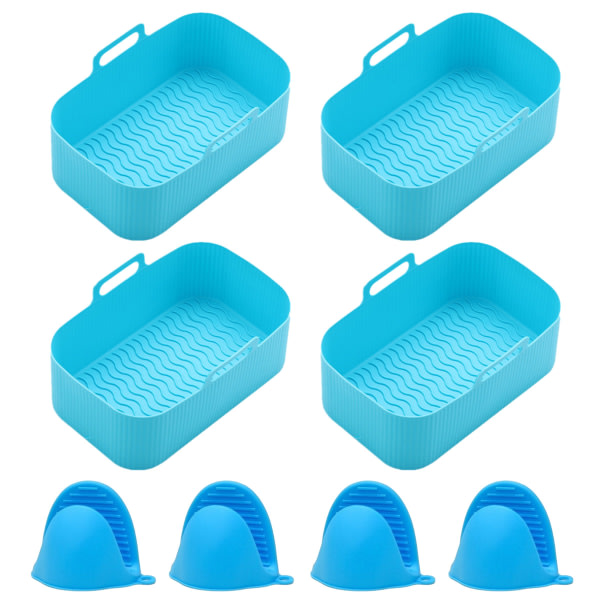 CDQ Silikon Air Fryer Basket Liner - återanvändbar air fryer för mat blue