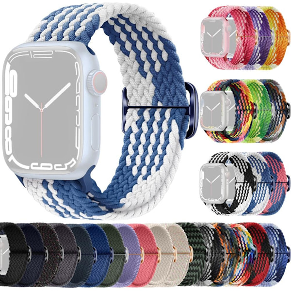 SKALO Flettet stofarmbånd Apple Watch SE 40mm - Flere farver Multicolor multifärg